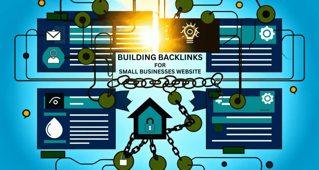 Blog Feature Image showing Building Backlinks for Small Business Websites A Beginner’s Guide to Boosting Online Visibility