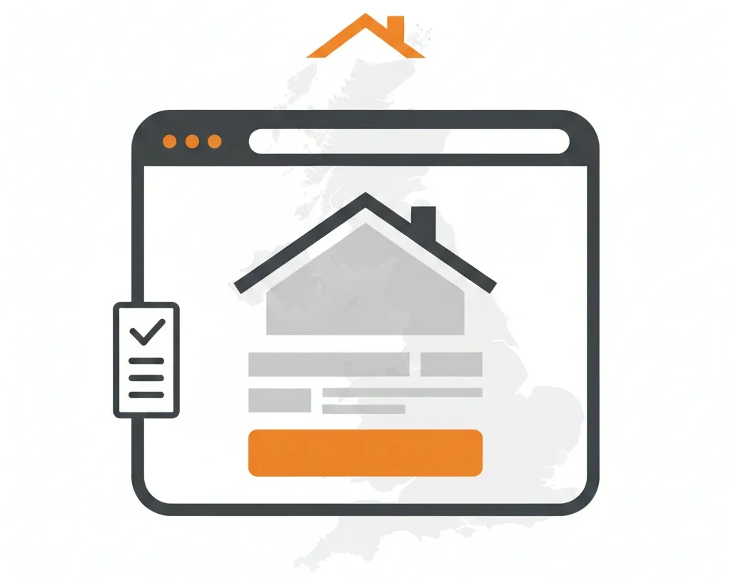 Upgraded roofing service page wireframe with hero block, CTA button, and improvement checklist icon.